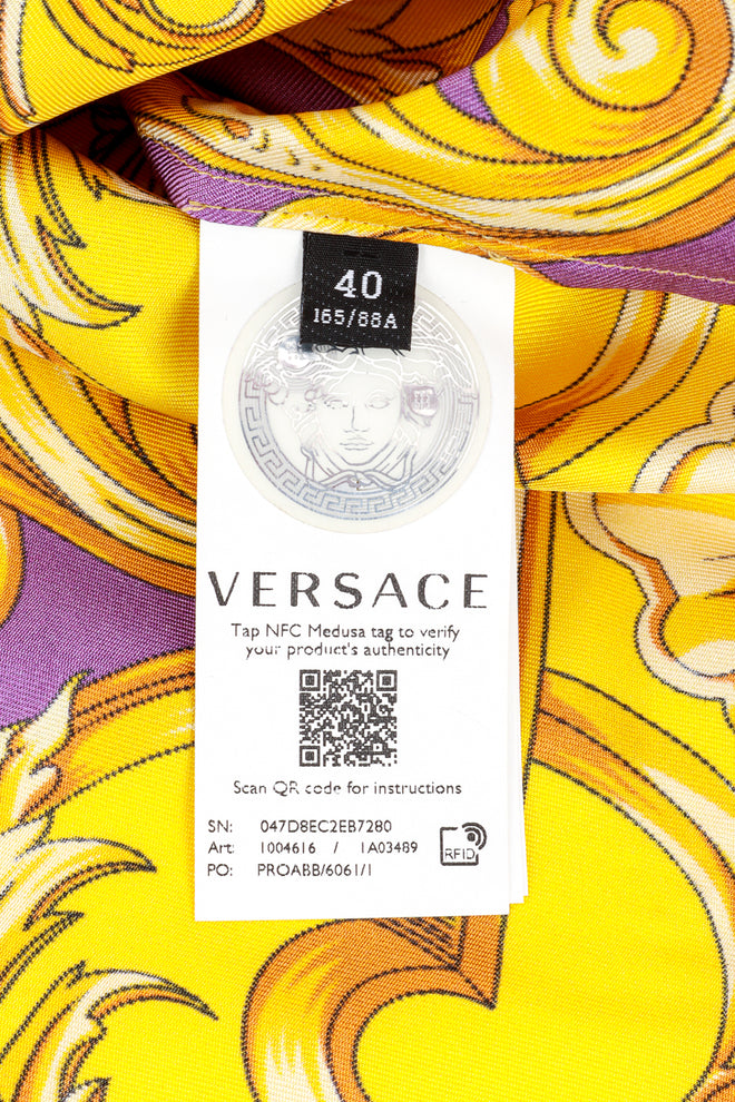 Versace Dark Orchid Barocco Blouse label @RECESS LA
