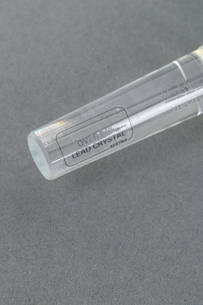 Vintage Versace Rosenthal Medusa Crystal Bottle Stopper sticker label closeup @recess la