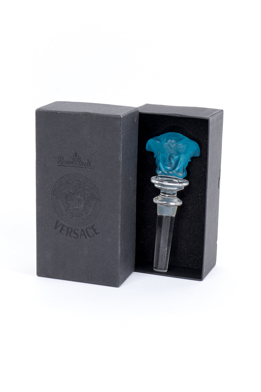 Vintage Versace Rosenthal Medusa Crystal Bottle Stopper in box @recess la