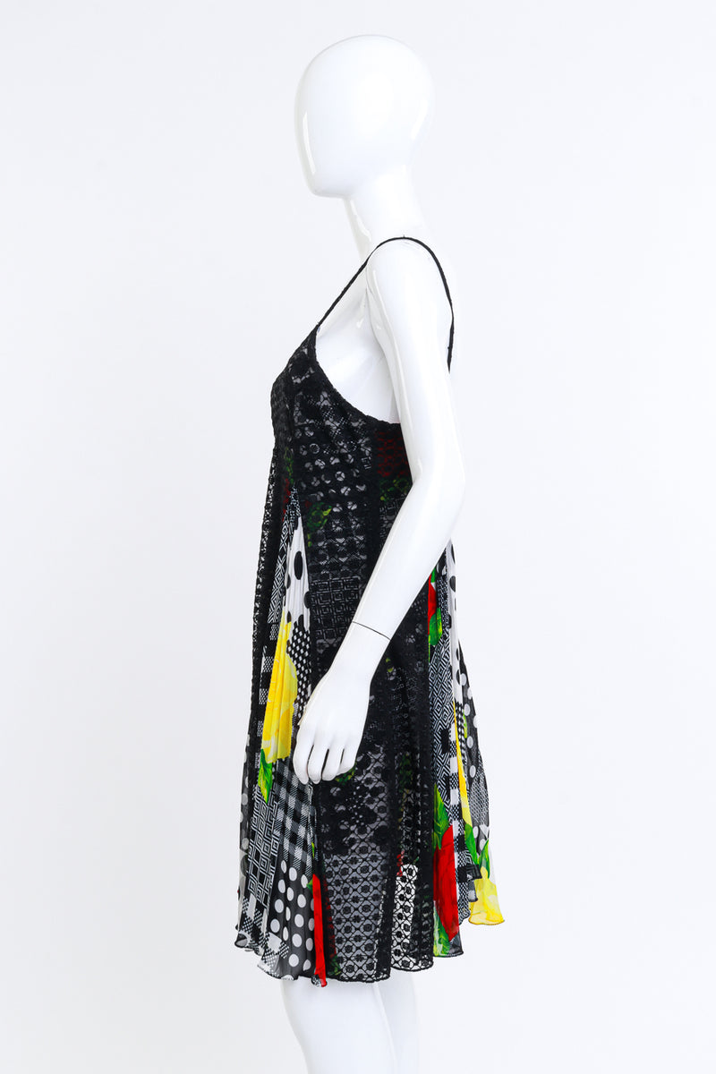 Versace Versus Floral Lace & Geo Shapes Patchwork Mini Dress on mannequin @RECESS LA