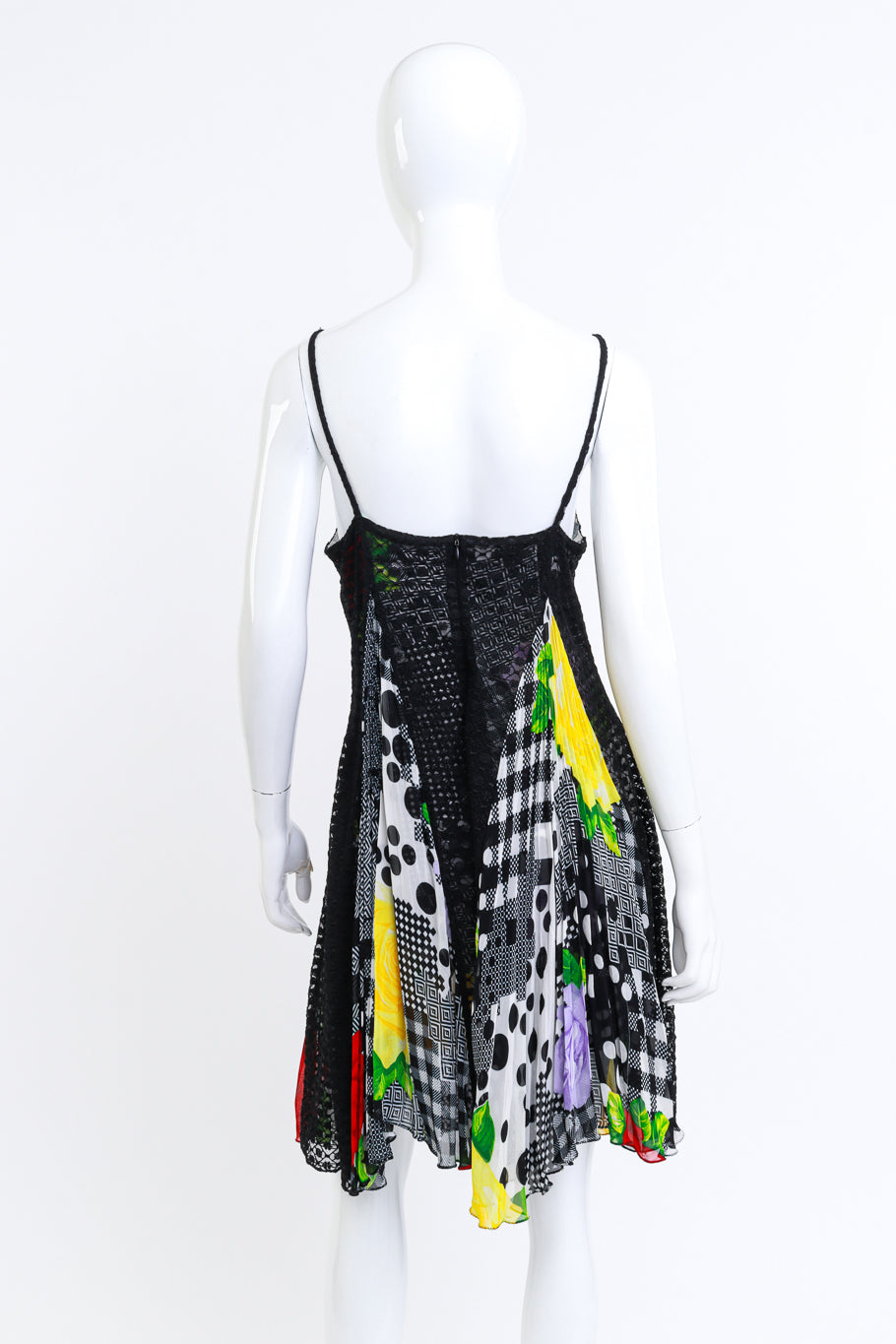 Versace Versus Floral Lace & Geo Shapes Patchwork Mini Dress on mannequin @RECESS LA