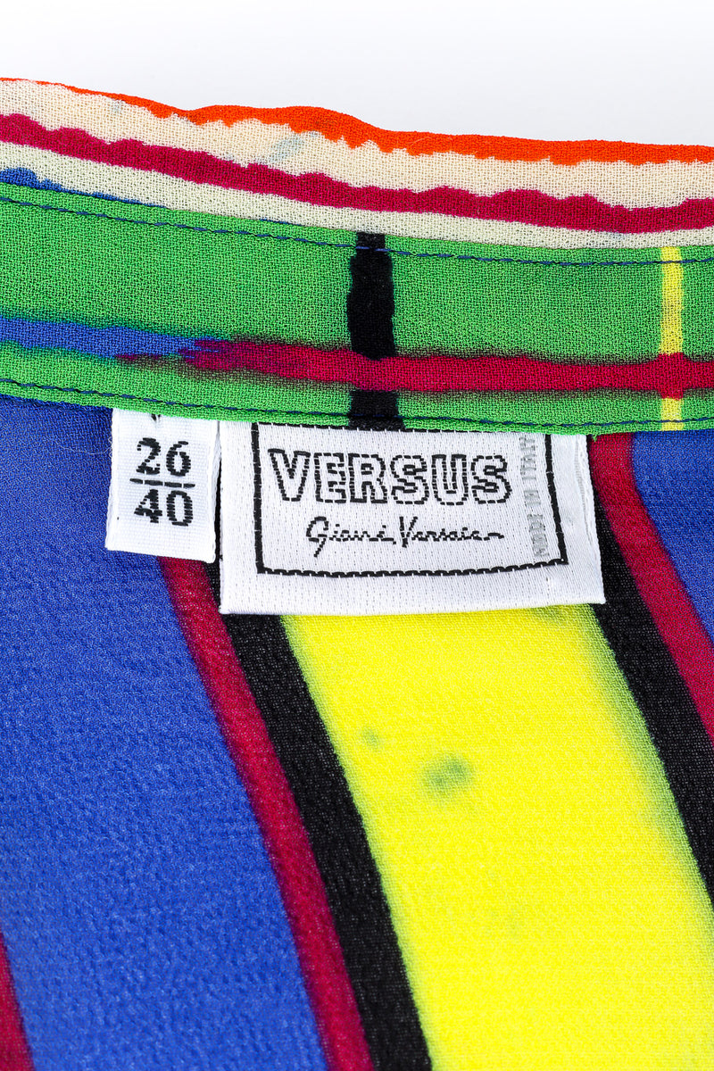 Vintage Versus Versace RYGB Long Sleeve Button Up label closeup @Recessla