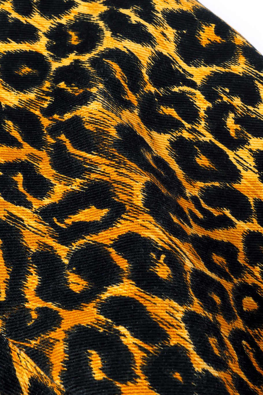 Versus Versace Leopard Print Denim Pant leopard pattern closeup @Recessla