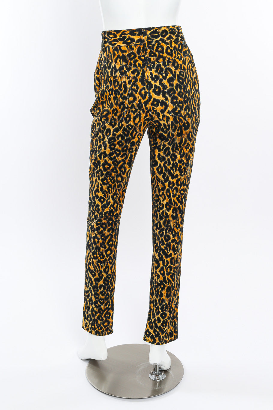 Versus Versace Leopard Print Denim Pant back view on mannequin @Recessla