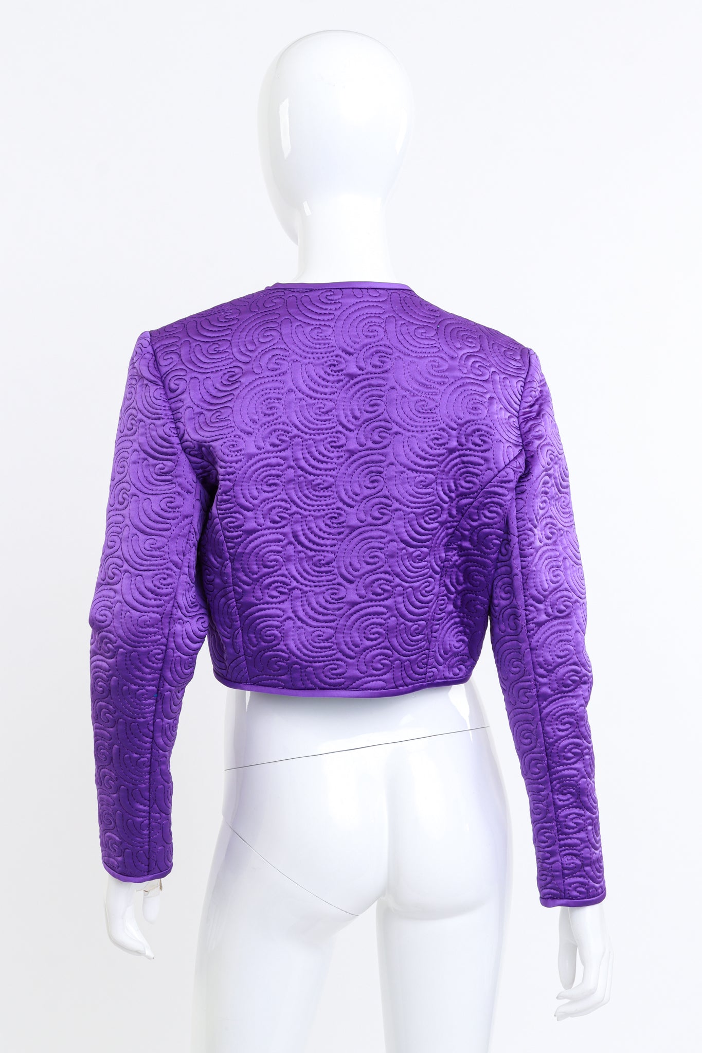 Vintage Victor Costa Swirl Quilted Bolero Jacket back on mannequin @recess la