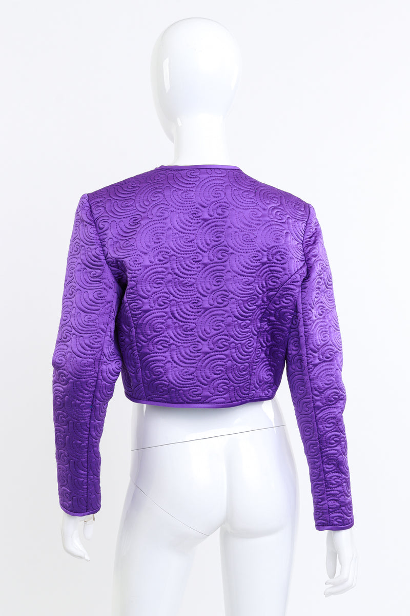 Vintage Victor Costa Swirl Quilted Bolero Jacket back on mannequin @recess la