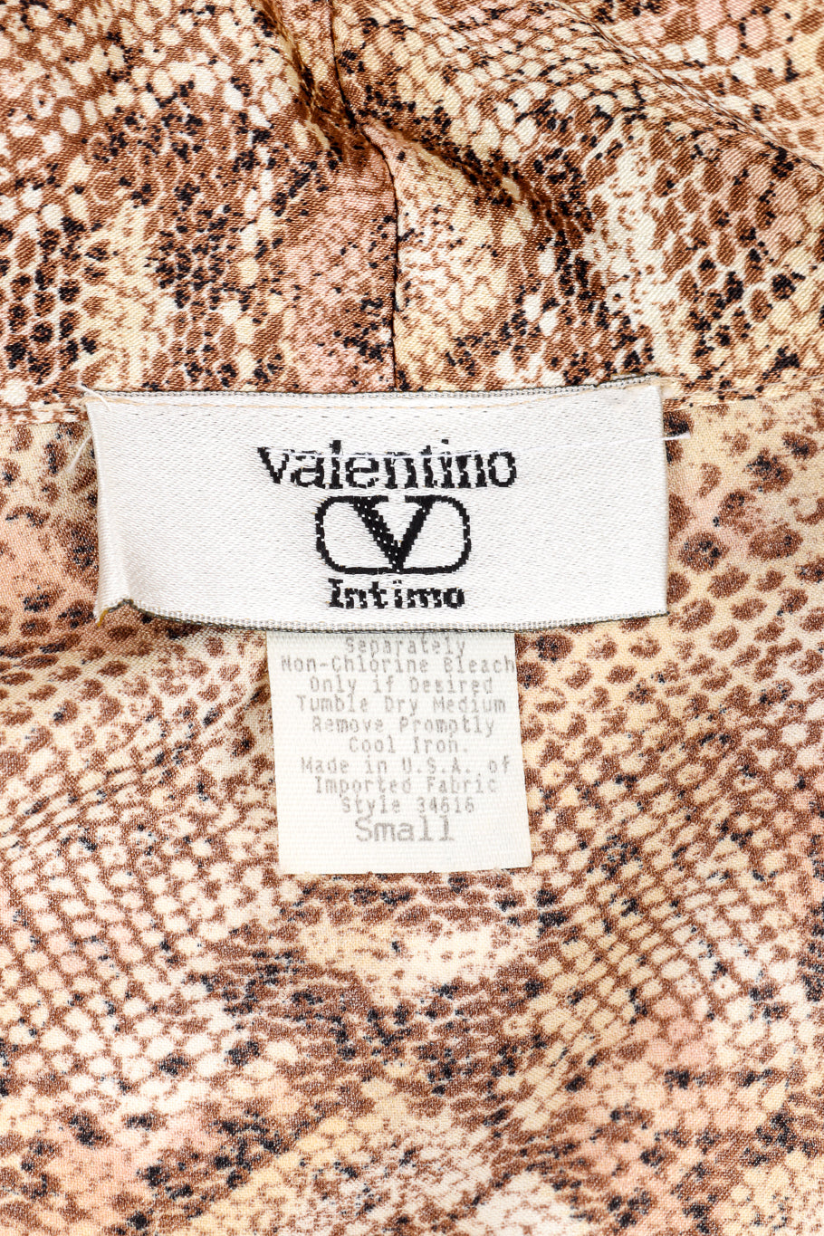 Vintage Valentino Intimo Satin Python Print Robe signature label @recess la
