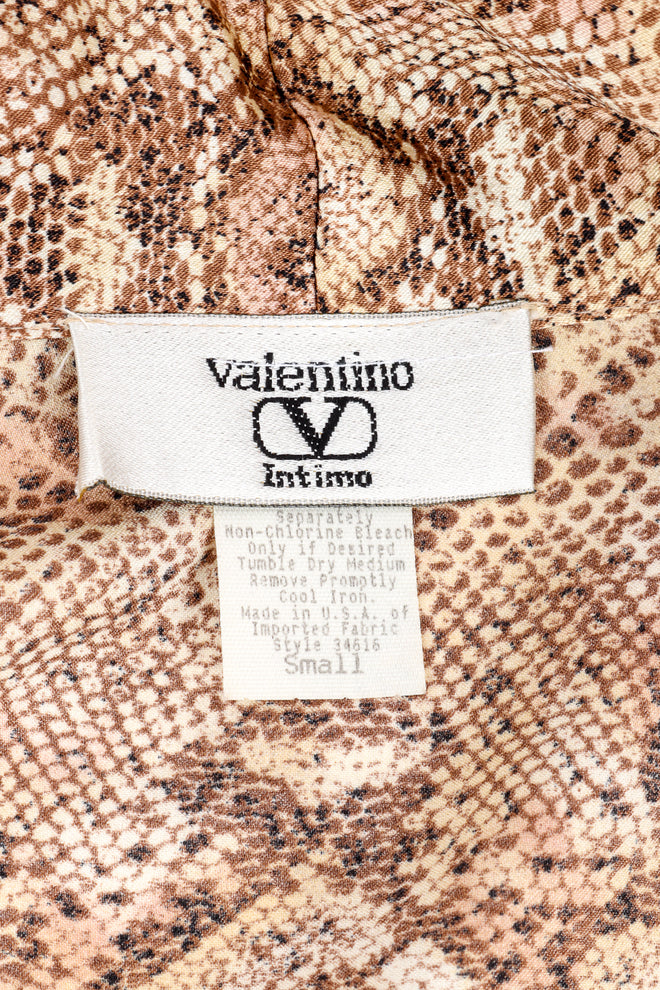 Vintage Valentino Intimo Satin Python Print Robe signature label @recess la