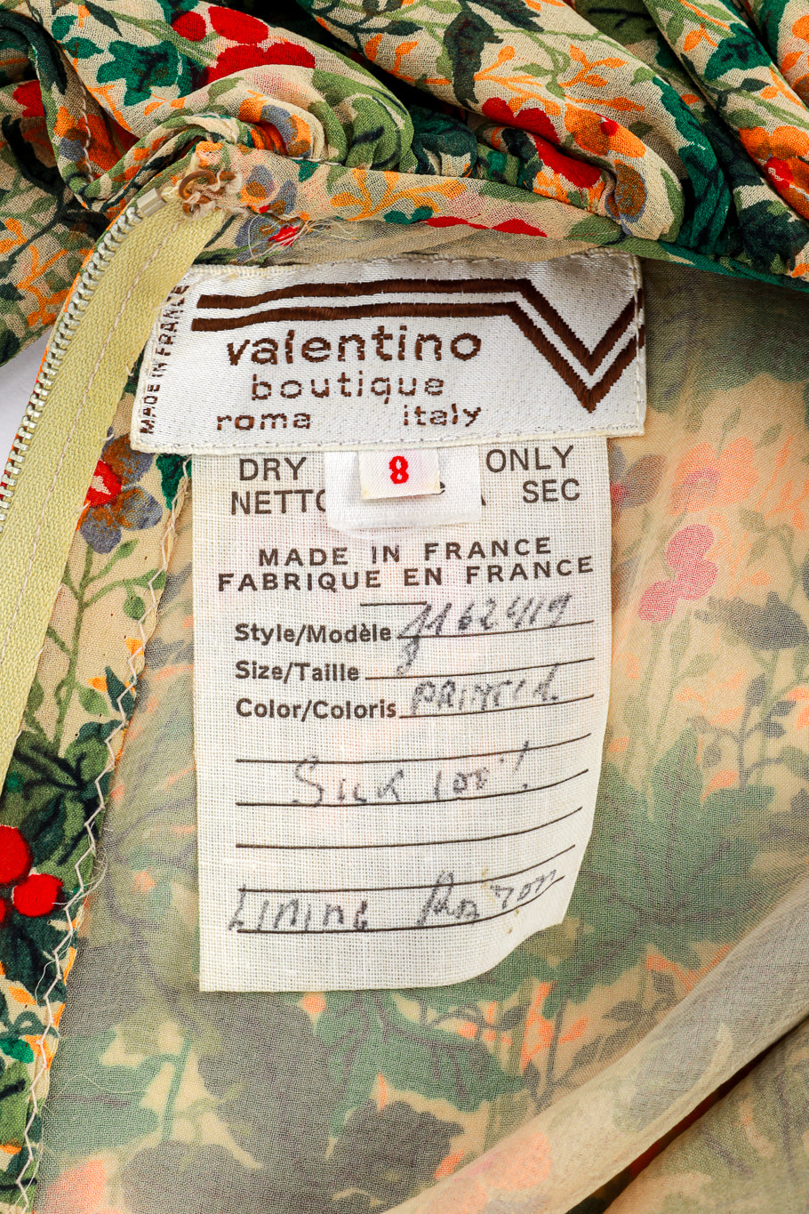 Valentino Floral Ruffle Silk Dress label @RECESS LA