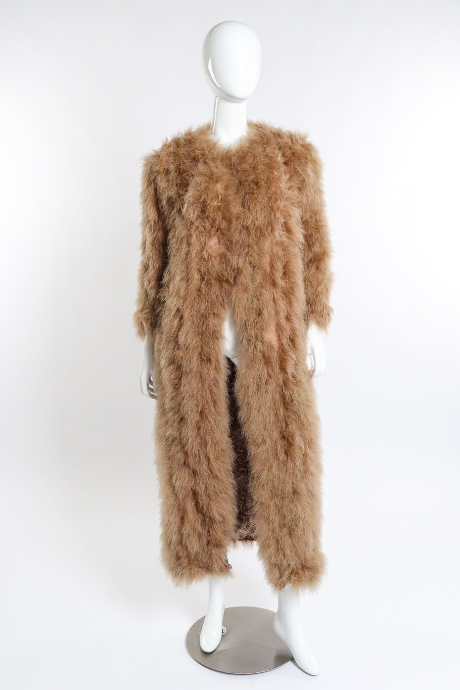 Vintage Valentino Intimo Marabou Fur Duster front on mannequin @recess la