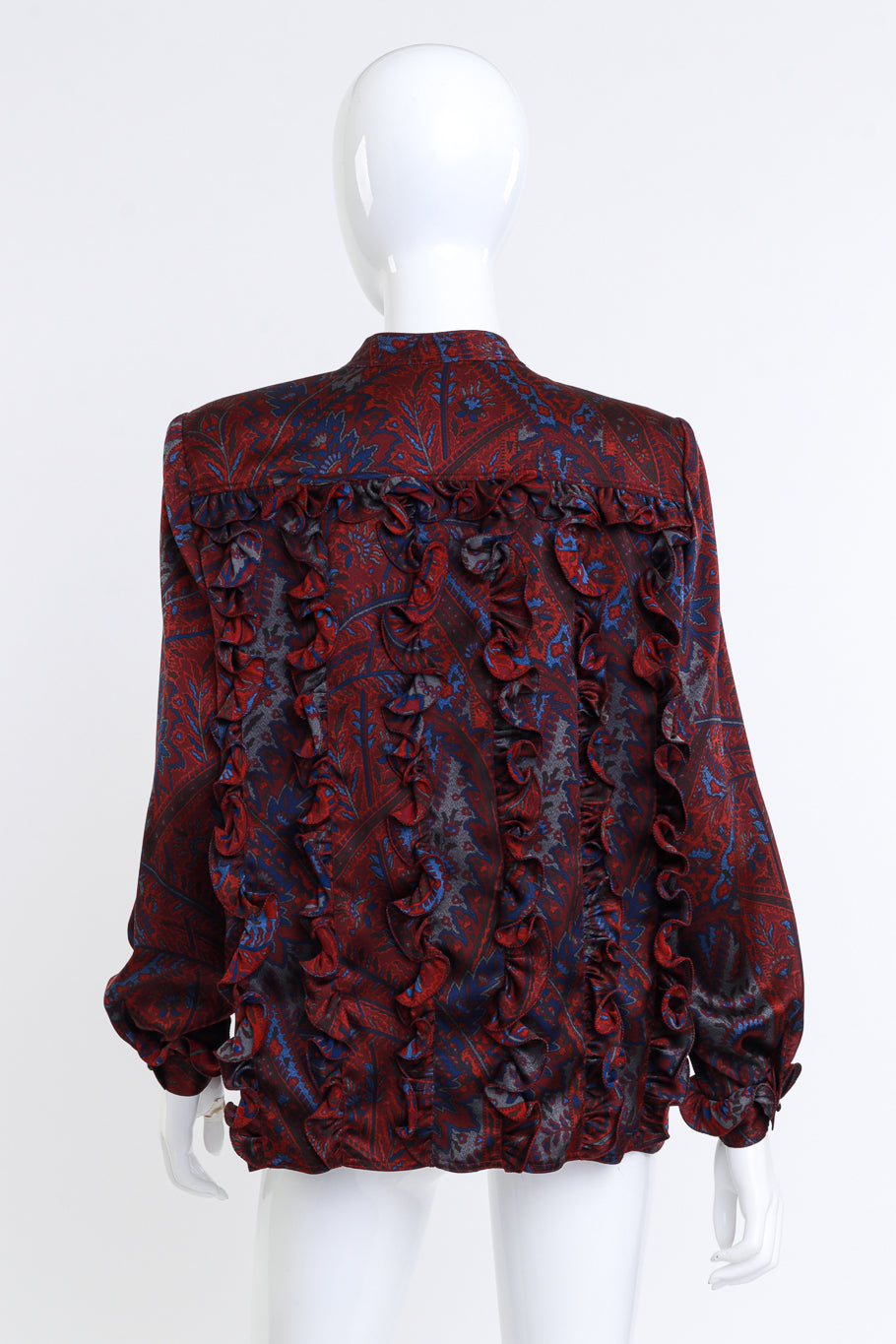 Valentino Miss V Paisley Ruffle Silk Blouse back @RECESS LA