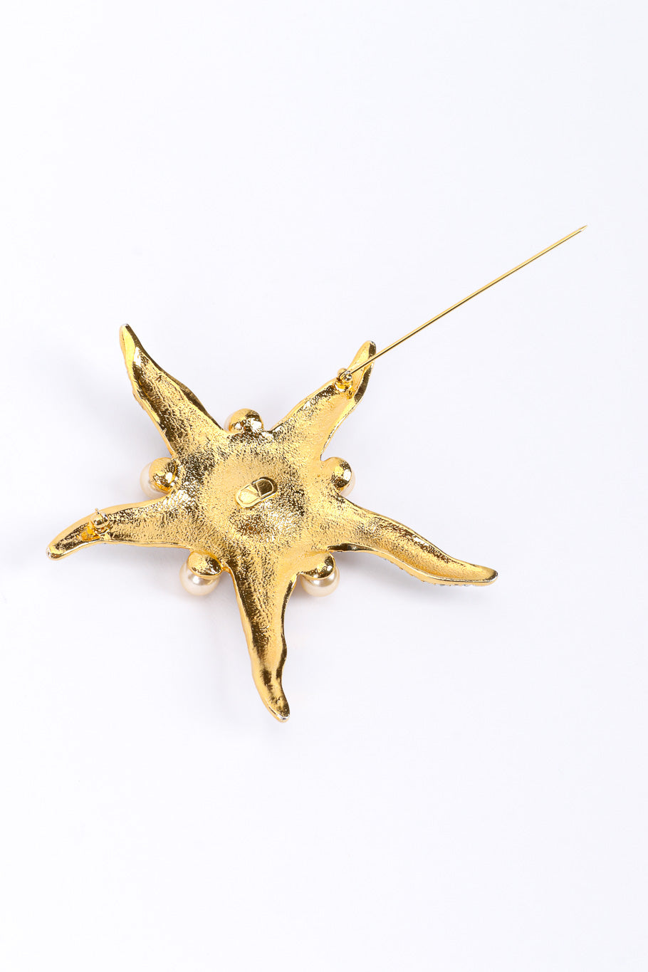 Starfish Rhinestone Brooch by Valentino back pin open @recessla