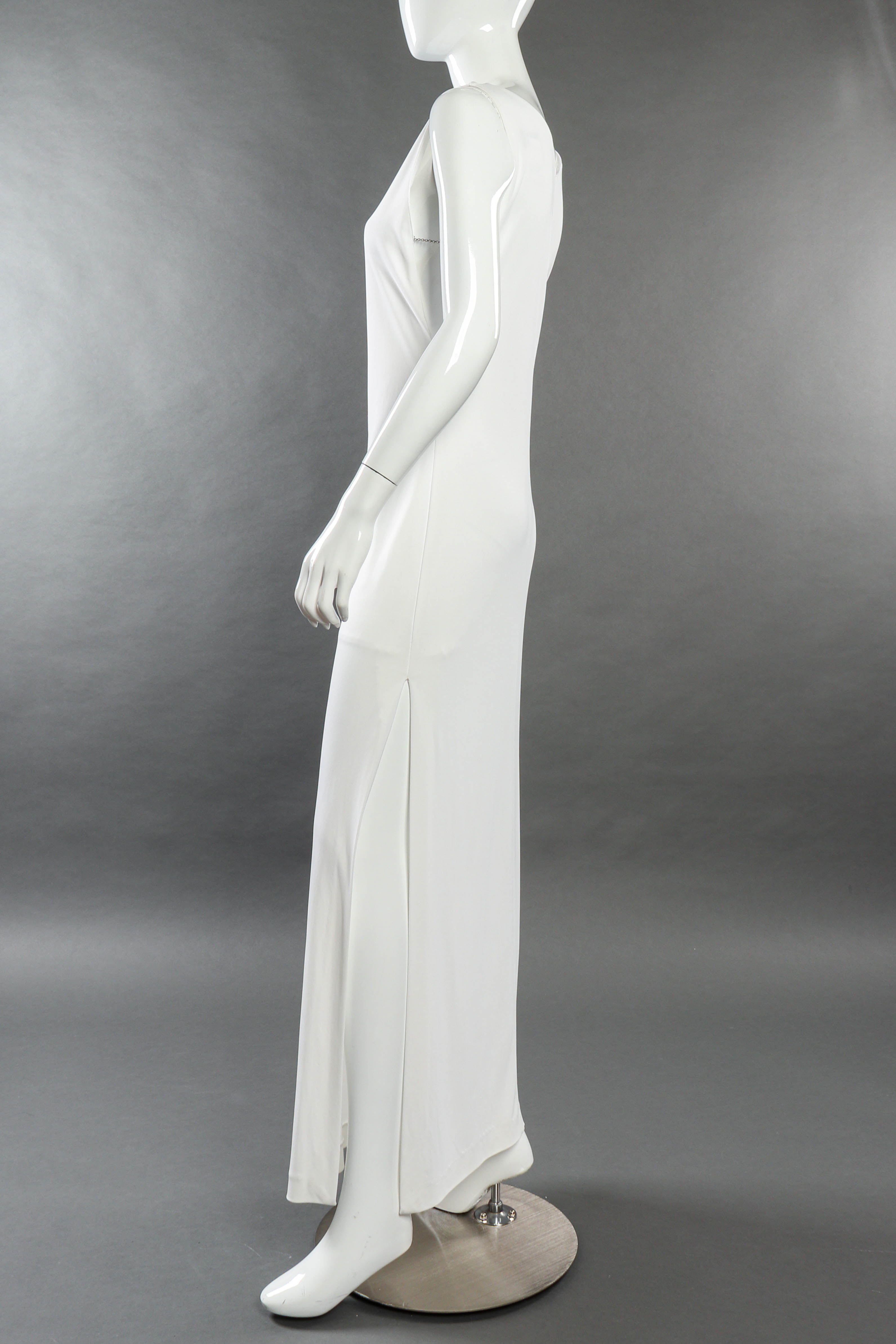 Vintage Versus Gianni Versace Crystal Cutout Sheath Dress side on mannequin @recessla