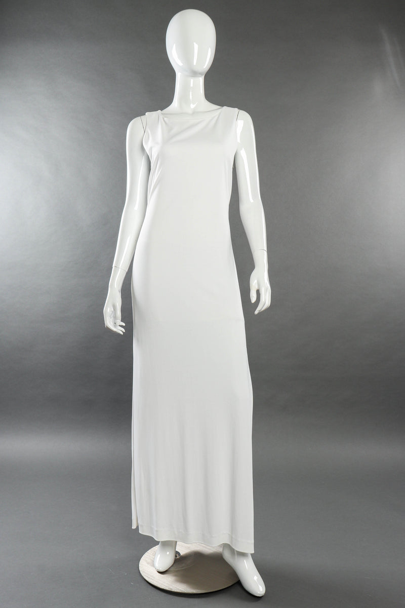 Vintage Versus Gianni Versace Crystal Cutout Sheath Dress front on mannequin @recessla
