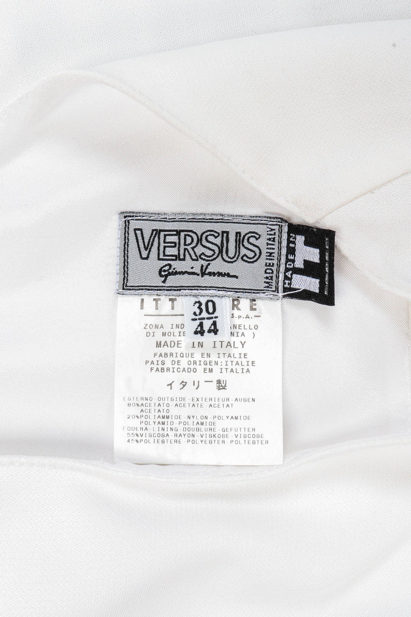Vintage Versus Gianni Versace Crystal Cutout Sheath Dress signature label closeup @recessla 