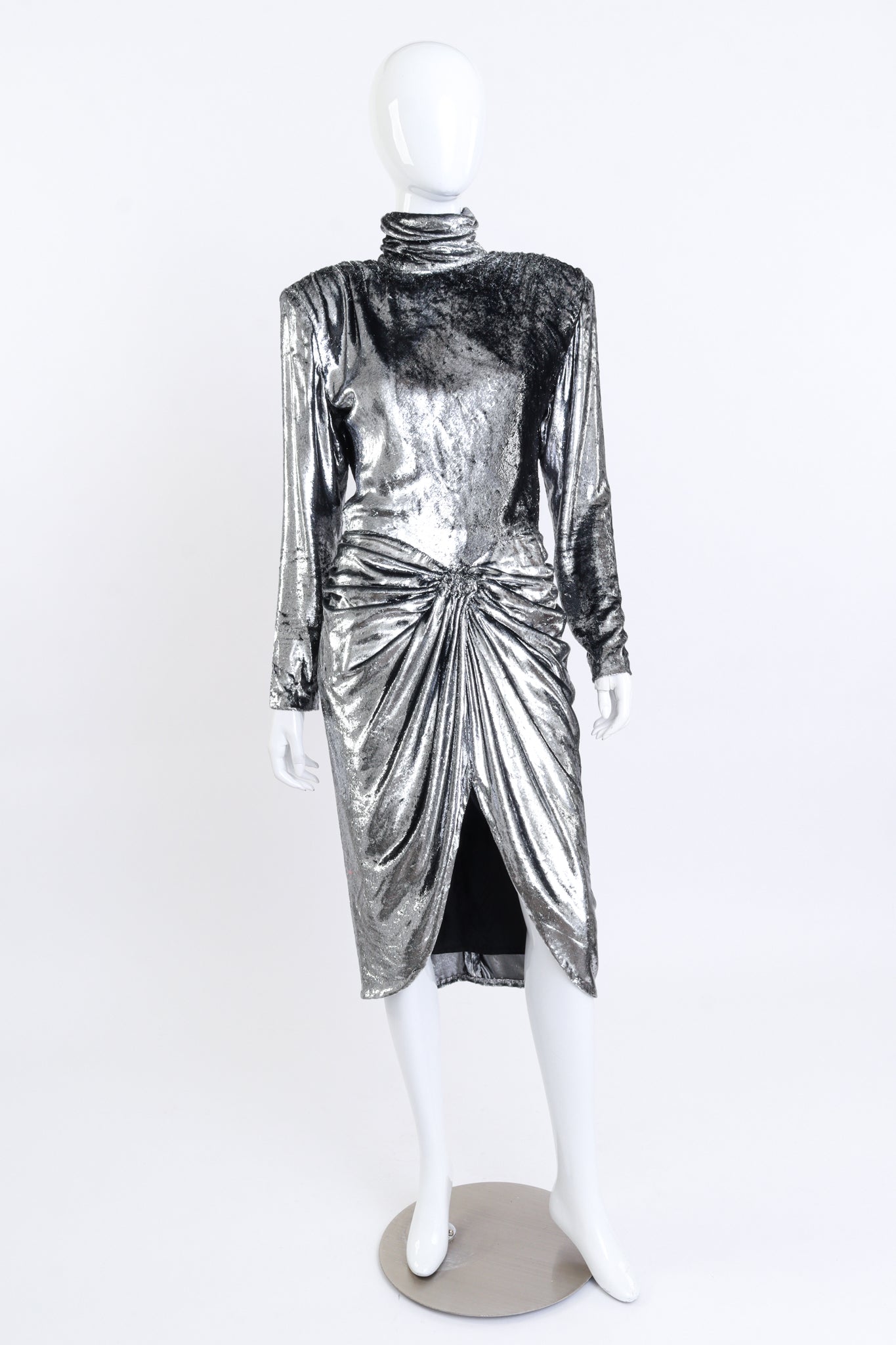 Tinsel Mock Neck Dress by Vicky Tiel on mannequin @Recess LA