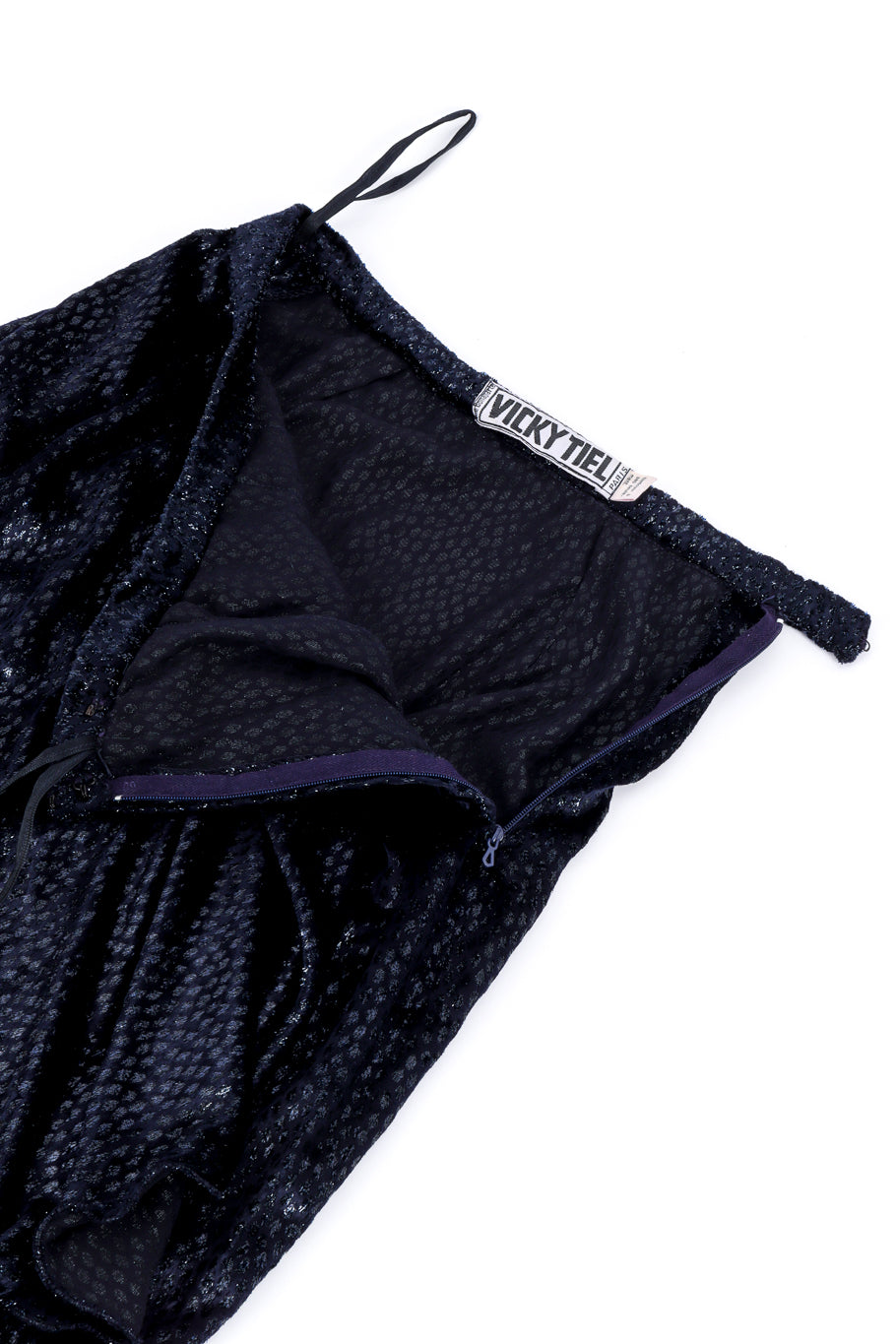 Vicky Tiel Metallic Silk Velvet Skirt waist unzipped @recessla