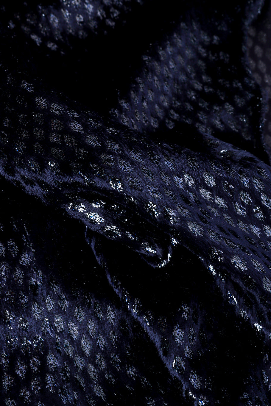 Vicky Tiel Metallic Silk Velvet Skirt fabric closeup @recessla
