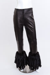 Mink Tail Leather Pant by Victoire on mannequin front @recessla