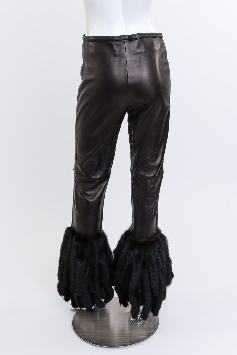 Mink Tail Leather Pant by Victoire on mannequin back @recessla