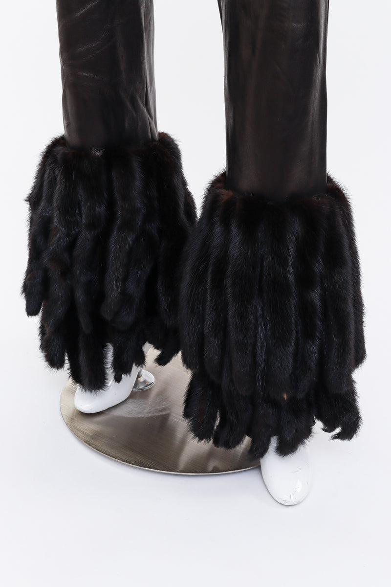 Mink Tail Leather Pant by Victoire on mannequin tails close @recessla