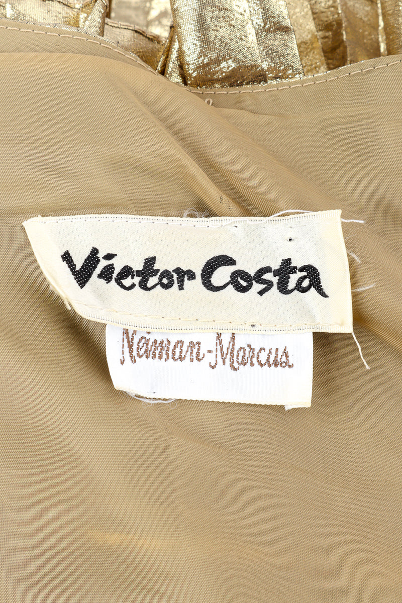 Vintage Victor Costa Ruffle Tier Strapless Dress signature label closeup @recessla