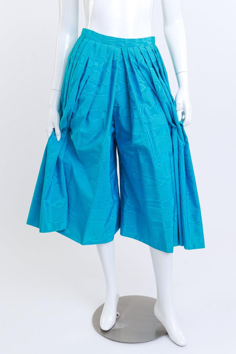 Victor Costa Aqua Iridescent Culottes  on mannequin @RECESS LA