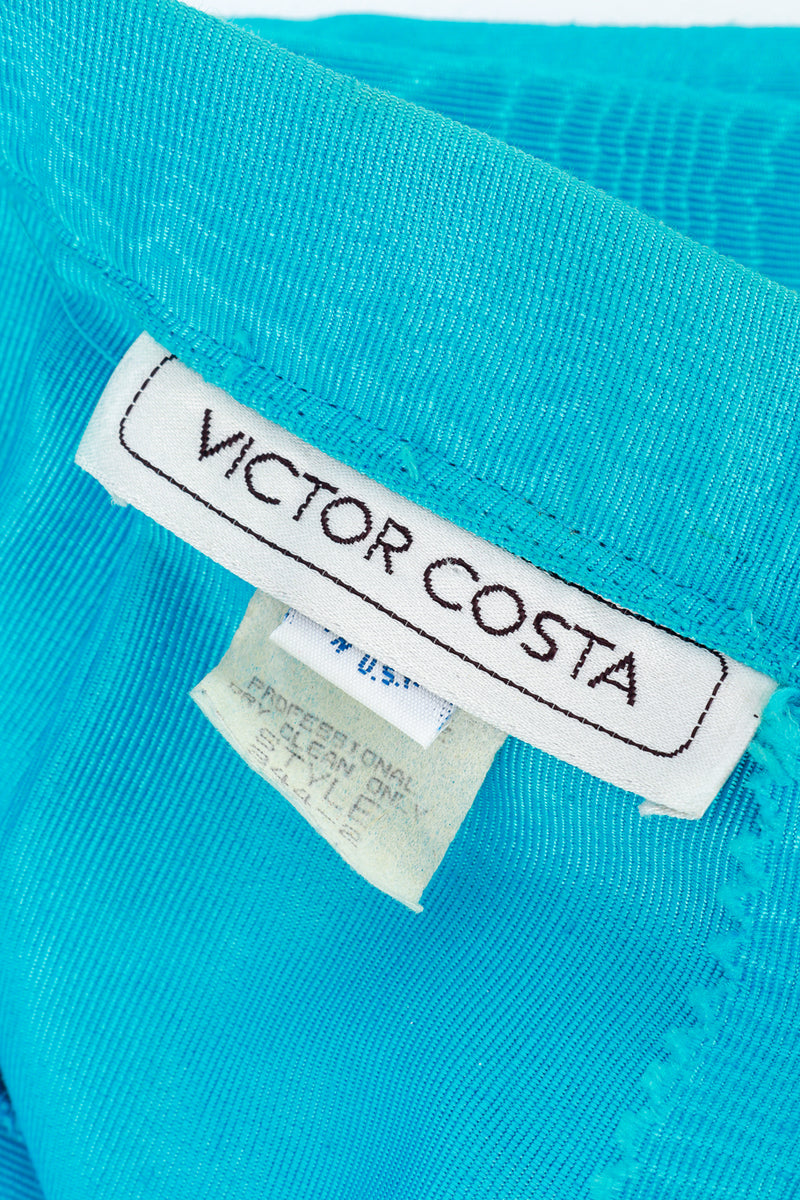 Victor Costa Aqua Iridescent Culottes label @RECESS LA