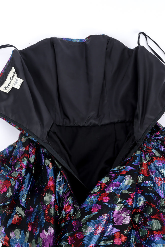 Vintage Victor Costa Metallic Velvet Ruffle Dress back unzipped @recess la