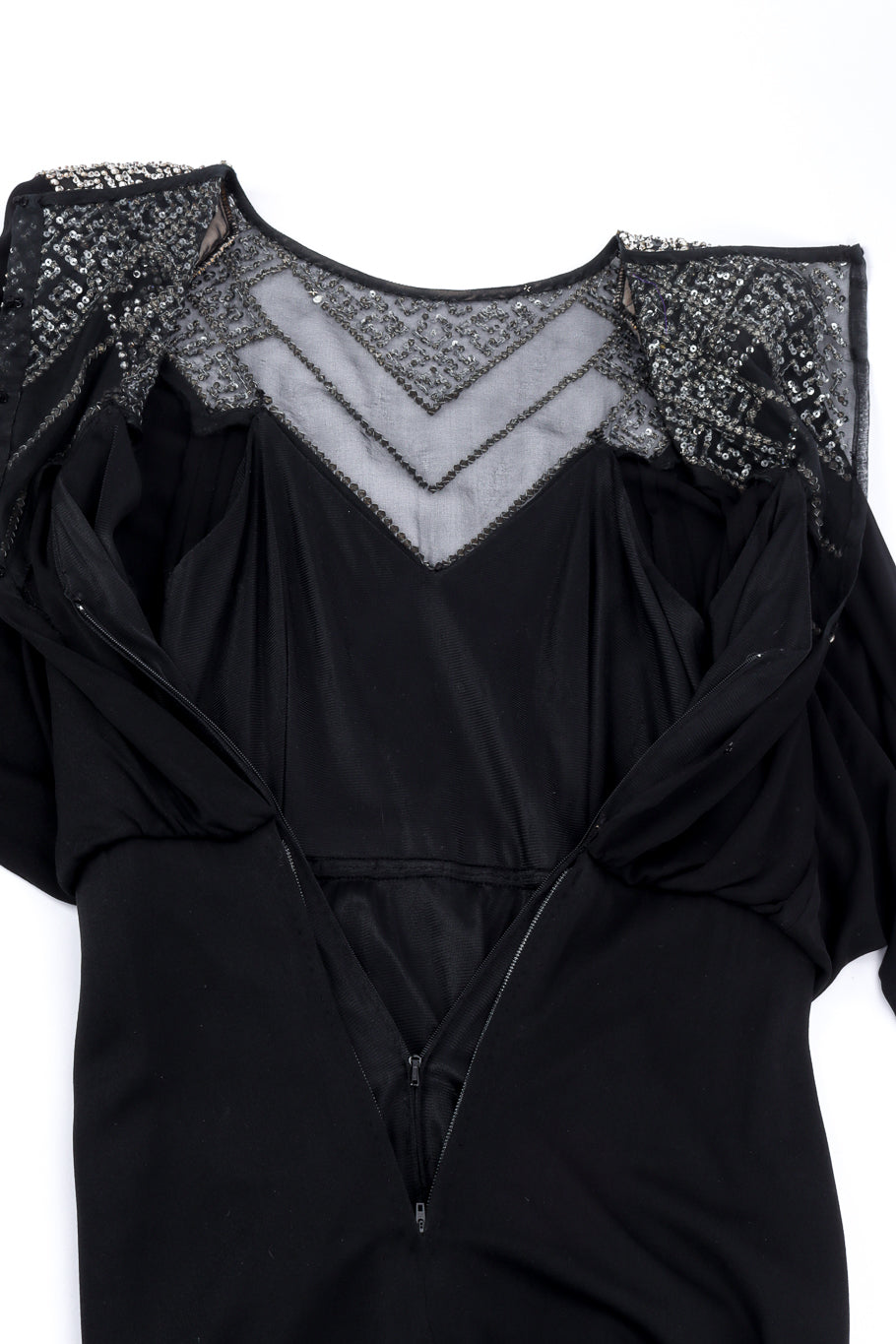 Beaded Blouson Dolman Dress by Victoria Royal unzipped back @recessla