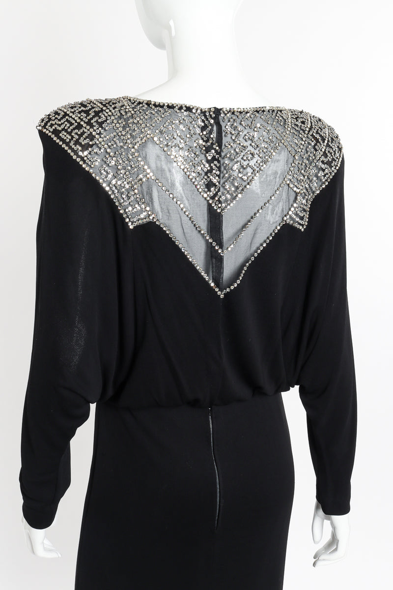 Beaded Blouson Dolman Dress by Victoria Royal on mannequin back close @recessla