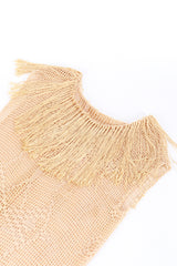 Vintage Crochet Flapper Fringe Dress laid flat  @RECESS LA