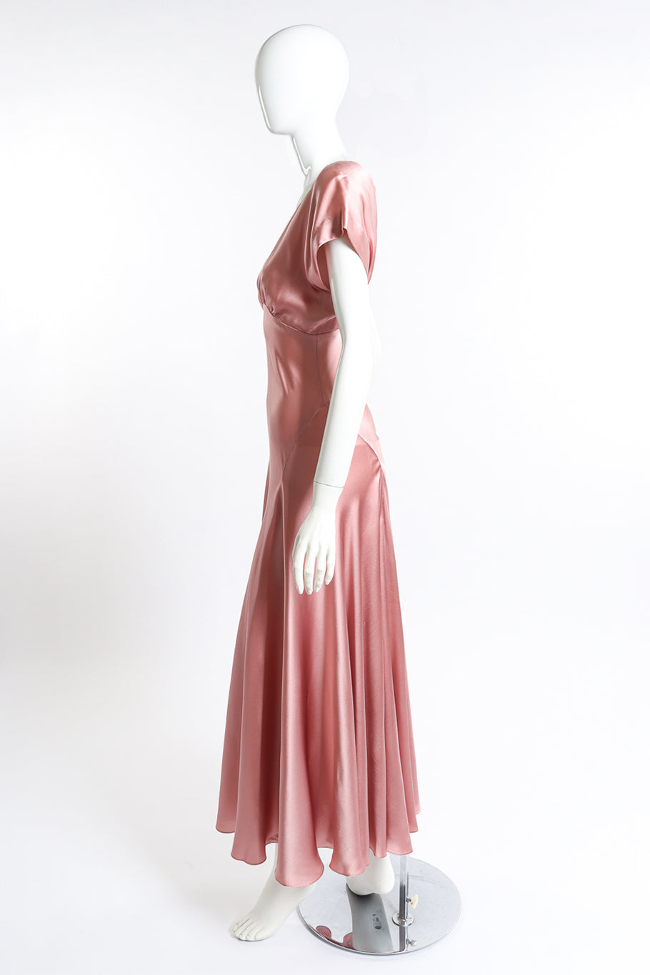 Vintage JAX Bias Silk Gown side view on mannequin @Recess LA