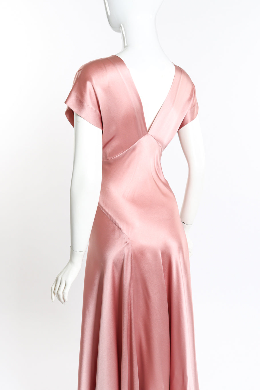 Vintage JAX Bias Silk Gown back view on mannequin @Recess LA