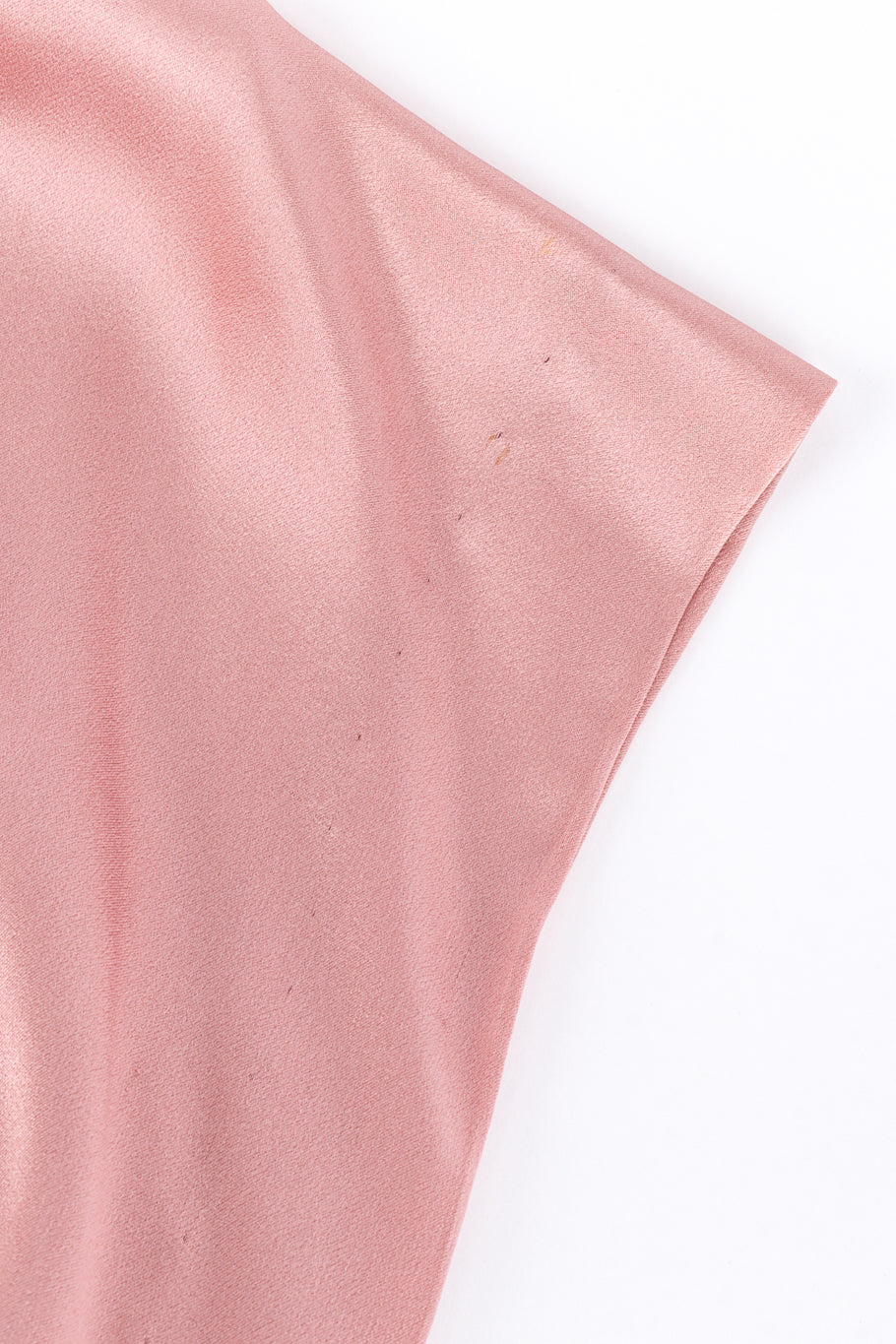 Vintage JAX Bias Silk Gown close up detail of damage to cowl sleeve @Recess LA