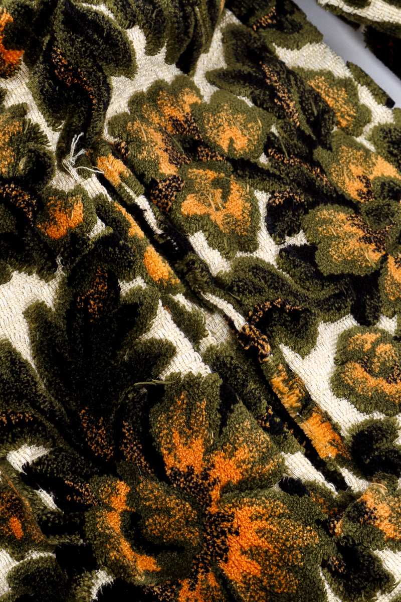 Vintage Floral Brocade Carpet Coat pocket closeup @recessla