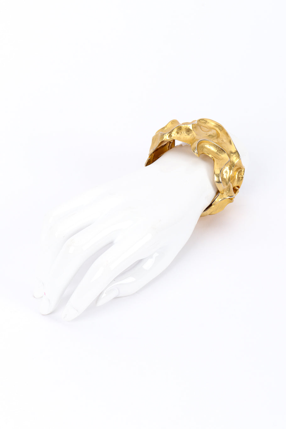 Vintage Organic Sculpted Cuff Bracelet on mannequin hand @recessla