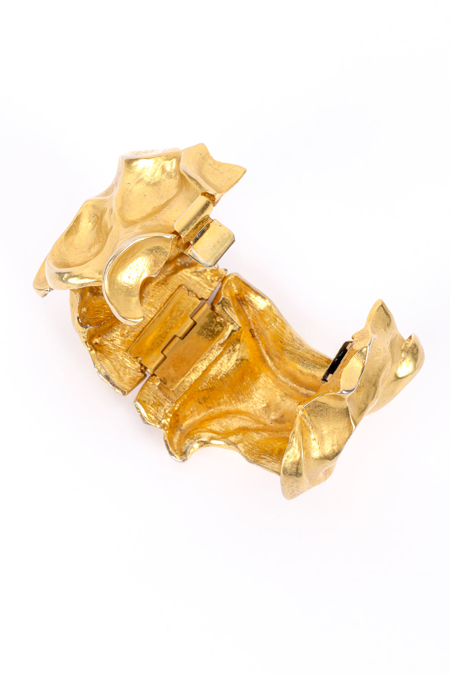 Vintage Organic Sculpted Cuff Bracelet unhinged view of interior @recessla