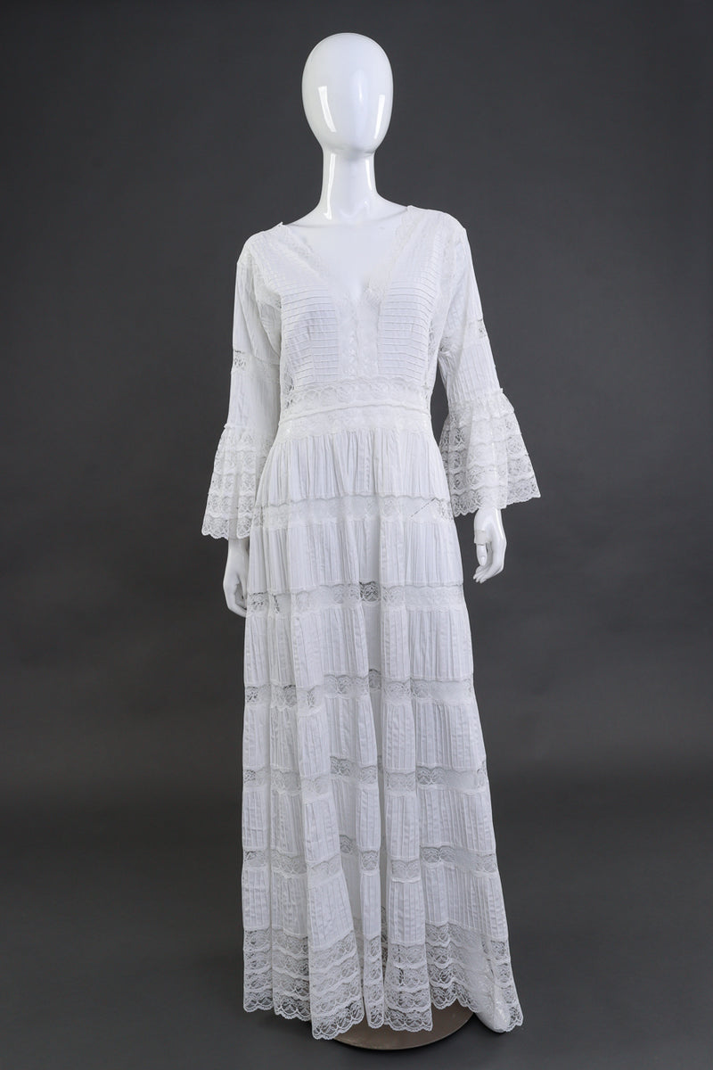 Vintage Porcelain Mexican Pintuck Wedding Dress Recess Vintage Porcelain Mexican Pintuck Wedding Dress Recess