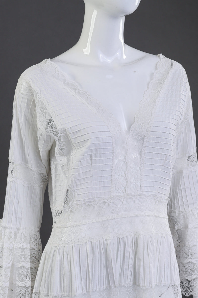 vintage mexican wedding dress Vintage Porcelain Mexican Pintuck Wedding Dress – Recess