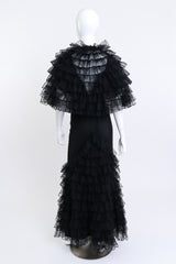 Tiered Ruffle Dress, Cape & Slip Set dress on mannequin back with cape @recess LA