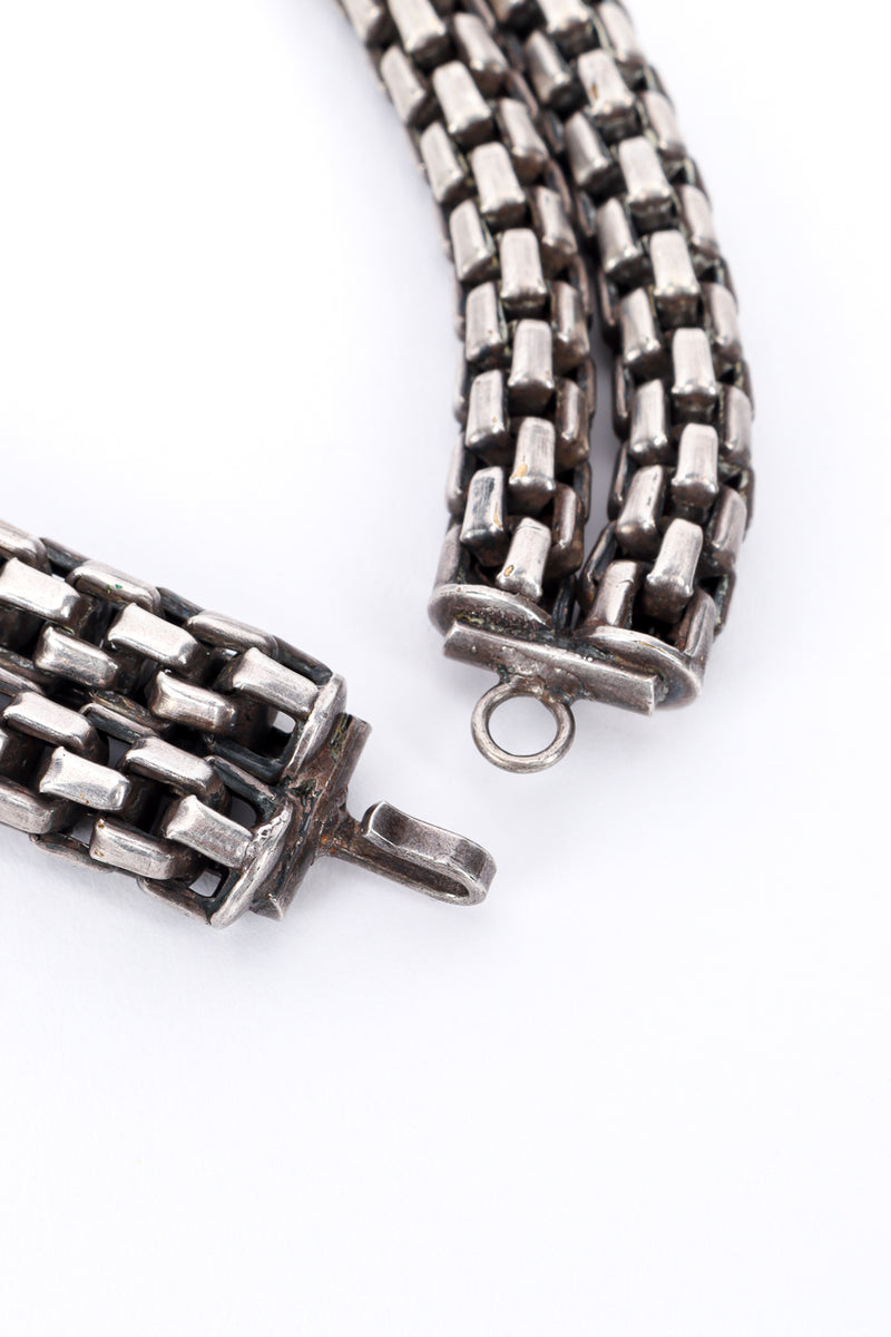 Vintage Double Box Chain Necklace closure unclasped @recess la