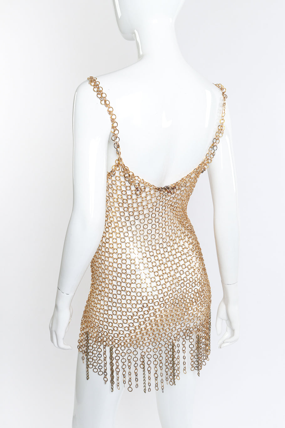 Vintage Hoop Chain Link Dress 3/4 back on mannequin closeup @recess la