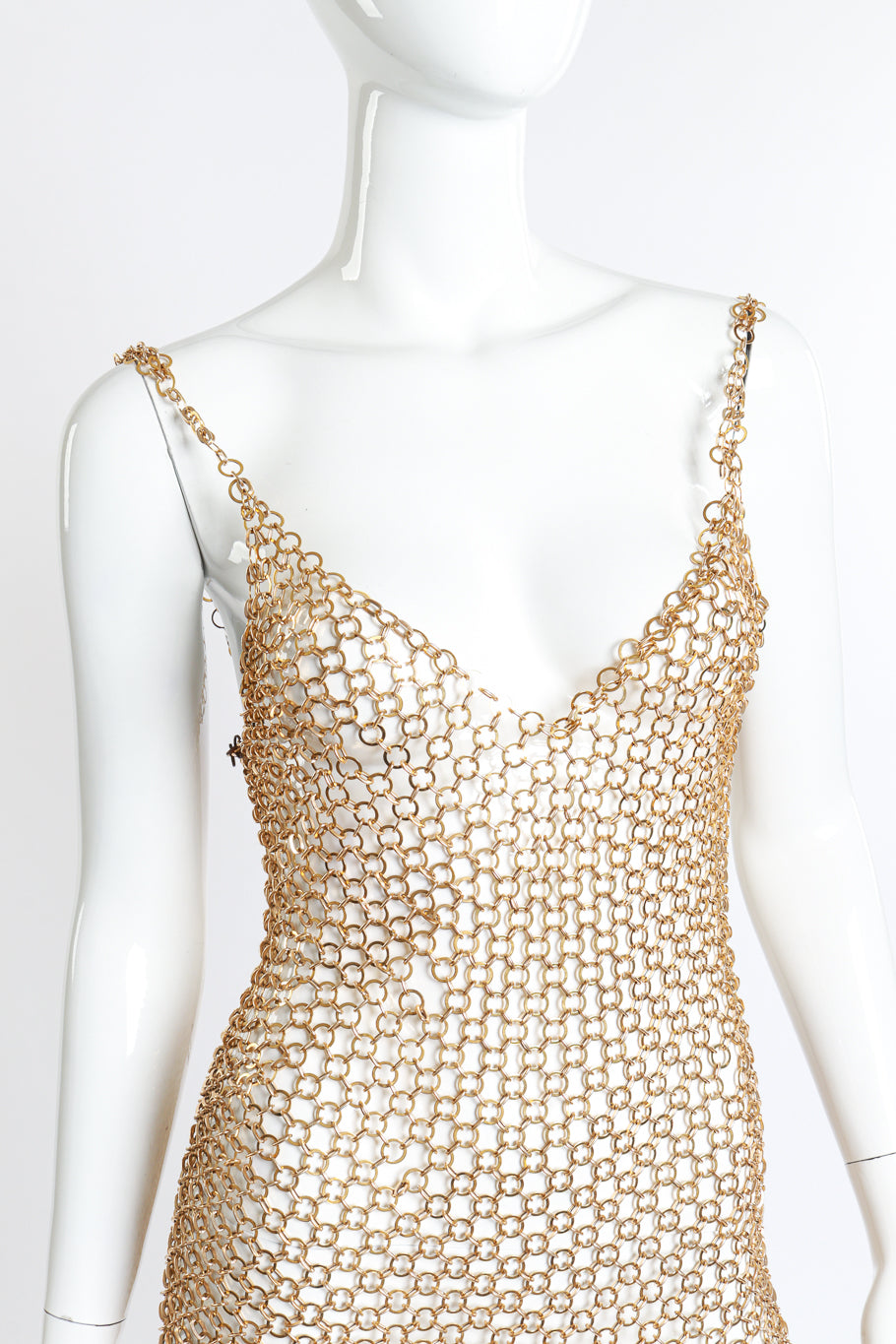 Vintage Hoop Chain Link Dress front on mannequin closeup @recess la