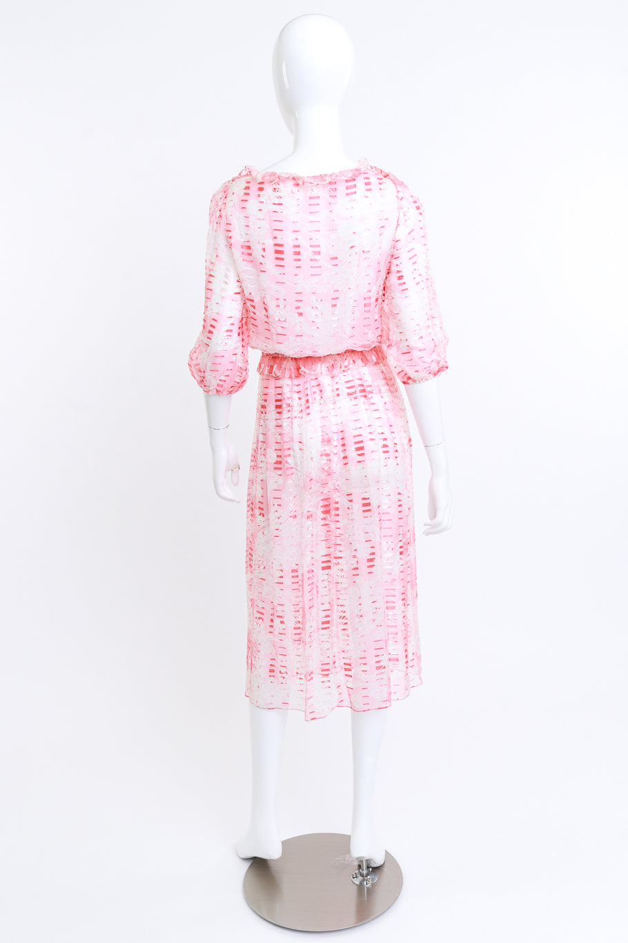 Vintage Sheer Silk Floral Ruffle Dress on mannequin @RECESS LA