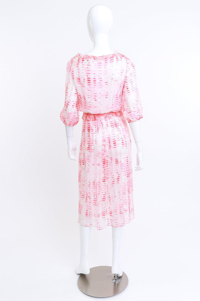 Vintage Sheer Silk Floral Ruffle Dress on mannequin @RECESS LA