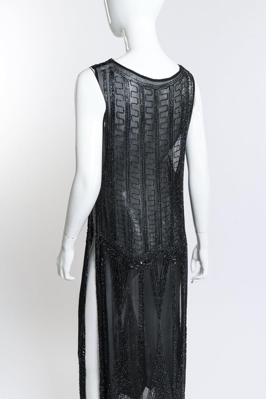 Vintage 1920s Beaded Shift Dress back mannequin @RECESS LA