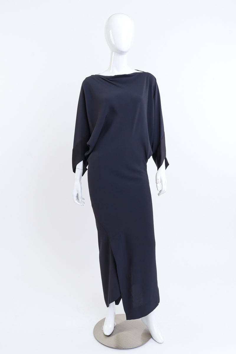 Vivienne Westwood Pewter Batwing Tapered Maxi Dress on mannequin @RECESS LA