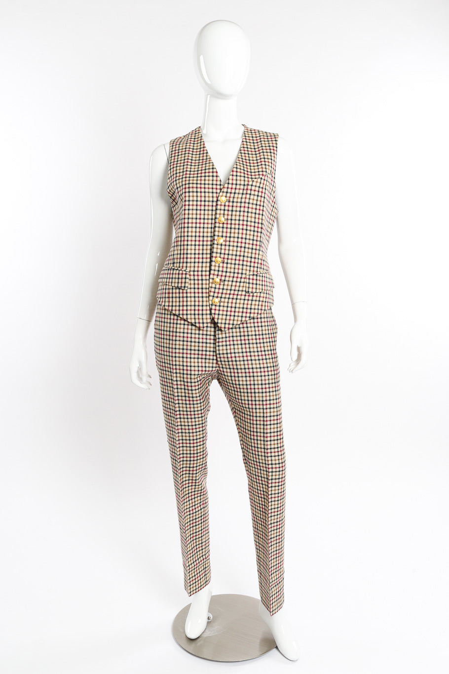 2011 F/W Gingham Vest & Trouser Set by Vivienne Westwood on mannequin @recessla