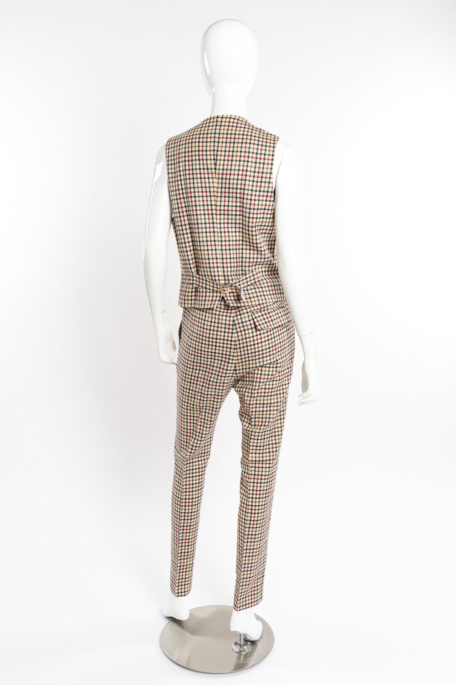 2011 F/W Gingham Vest & Trouser Set by Vivienne Westwood on mannequin back @recessla